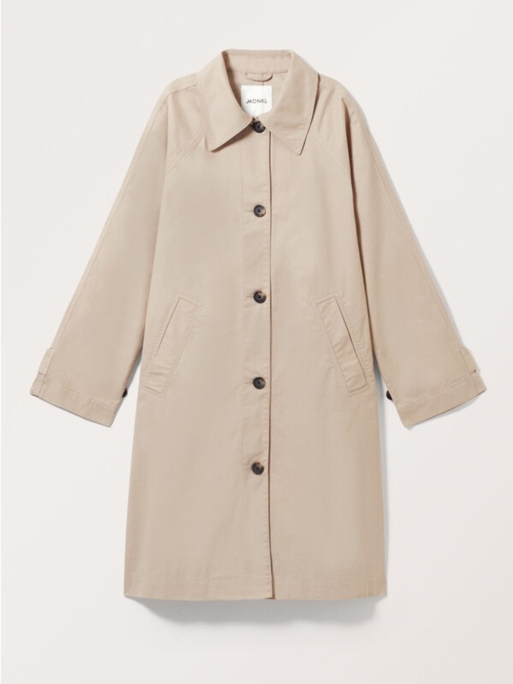 Monki Neutral Beige Oversized Trench Coat